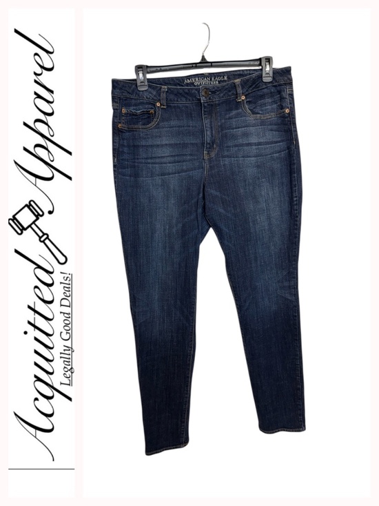American Eagle Outfitters Denim - American Eagle Outfitters High Rise Skinny Stretch Dark Whisker Jeans 18 Long